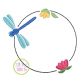 Dragonfly Bloom Frame Embroidery Design | Machine Embroidery Designs by JuJu