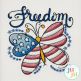 Free Freedom Butterfly Embroidery Design | Machine Embroidery Designs by JuJu