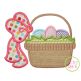 Itch 2 Stitch Easter Basket Bow 2 Applique Digital Embroidery Machine Designs by JuJu