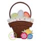 Itch 2 Stich Easter Basket Roses Applique Digital Embroidery Machine Designs by JuJu