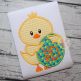 Chick Holding Egg Boy Applique | Machine Embroidery Designs by JuJu