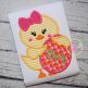Chick Holding Egg Girl Applique | Machine Embroidery Designs by JuJu