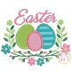 Itch 2 Stitch Easter Floral with Eggs Applique Digital Embroidery Machine Designs by JuJu