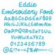 Eddie Embroidery Font | Machine Embroidery Designs by JuJu