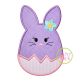 Egg Shaped Bunny Girl Applique | Machine Embroidery Designs by JuJu