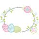 Itch 2 Stitch Egg Trio Frame Motif Digital Embroidery Machine Designs by JuJu