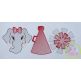 Elephant Cheer Trio Sketch Embroidery | Machine Embroidery Designs by JuJu