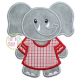 Elephant Jersey Mascot Applique | Machine Embroidery Designs by JuJu