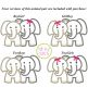 Elephant Pair Applique Digital Machine Embroidery Designs by JuJu