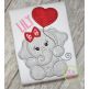 Elephant with Heart Balloon Girl Applique Design | Machine Embroidery Designs by JuJu