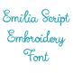 Emilia Script Embroidery Font | Machine Embroidery Designs by JuJu