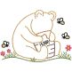 Winnie-the-Pooh Bear Honey Embroidery Design | Machine Embroidery Designs by JuJu