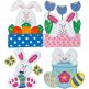 Chunky Easter Bunnies 1 Satin Embroidery Set | Machine Embroidery Designs by JuJu