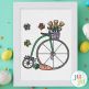Easter Bicycles Sketch Embroidery Set | Machine Embroidery Designs by JuJu