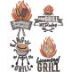 Grill Word Art Embroidery Set | Machine Embroidery Designs by JuJu