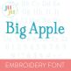 Big Apple Embroidery Font | Machine Embroidery Designs by JuJu