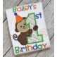 First Birthday Monkey Applique | Machine Embroidery Designs by JuJu