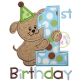 First Birthday Puppy Applique | Machine Embroidery Designs by JuJu
