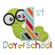 First School Day Worm Applique | Machine Embroidery Designs by JuJu