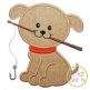 Fishing Puppy Applique | Machine Embroidery Designs by JuJu