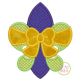 Fleur De Lis Big Bow Applique | Machine Embroidery Designs by JuJu