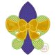 Fleur De Lis Big Bow Applique | Machine Embroidery Designs by JuJu