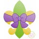 Fleur De Lis Big Bow Sketch | Machine Embroidery Designs by JuJu