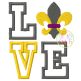 Fleur De Lis LOVE Applique | Machine Embroidery Designs by JuJu