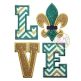 Fleur De Lis LOVE Applique | Machine Embroidery Designs by JuJu