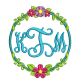 Circle Flower Wreaths Monogram Frames Machine Embroidery Designs by JuJu
