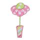 Flower Vase Applique with Rick Rack Trim | Machine Embroidery Designs by JuJu
