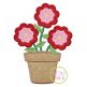 Flower Trio in Pot Applique | Machine Embroidery Designs by JuJu