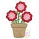 Flower Trio in Pot Applique | Machine Embroidery Designs by JuJu