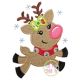 Flying Reindeer Girl Applique | Machine Embroidery Designs by JuJu