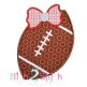 Football Bow 2 Applique | Machine Embroidery Designs by JuJu
