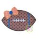 Football Bow Applique | Machine Embroidery Designs by JuJu
