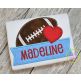 Football Heart Banner Applique Design | Machine Embroidery Designs by JuJu