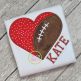 Football In Heart Applique Design | Machine Embroidery Designs by JuJu