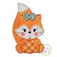 Fox with Pumpkin Girl Applique | Machine Embroidery Designs by JuJu
