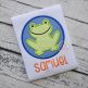 Frog Circle Patch Applique | Machine Embroidery Designs by JuJu