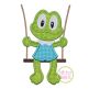 Froggie in the Swing Boy Applique | Machine Embroidery Designs by JuJu
