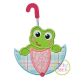 Frog in Umbrella Applique | Machine Embroidery Designs by JuJu