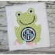 Frog Monogram Applique Frame | Machine Embroidery Designs by JuJu