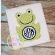 Frog Monogram Applique Frame | Machine Embroidery Designs by JuJu