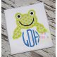 Frog Monogram Topper Applique | Machine Embroidery Designs by JuJu