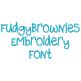 Fudgy Brownies Embroidery Font | Machine Embroidery Designs by JuJu