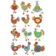 Funky Chickens Filled Stitch Machine Embroidery Designs by JuJu