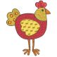 Funky Chickens Filled Stitch Machine Embroidery Designs by JuJu