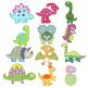 Funky Dinosaurs Applique Machine Embroidery Designs by JuJu