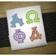 Funky Greek Applique Alphabet Machine Embroidery Designs by JuJu